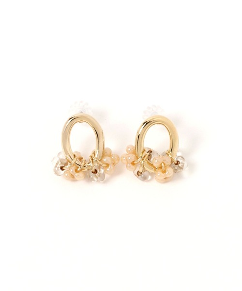 GLOBAL WORK（グローバルワーク）の「MADE IN JAPAN/チェコビーズＭピアス/898969（ピアス（両耳用）・レディース・ホワイト/ライトブルー/ベージュ・FREE）」の3枚目の写真