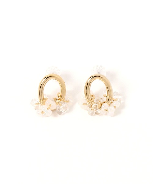 GLOBAL WORK（グローバルワーク）の「MADE IN JAPAN/チェコビーズＭピアス/898969（ピアス（両耳用）・レディース・ホワイト/ライトブルー/ベージュ・FREE）」の2枚目の写真