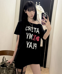 HATERS ワンショルダーTシャツ[ブラック]