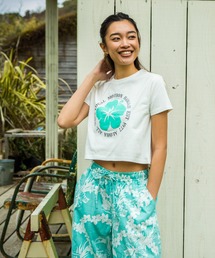 サーフ&ハワイハイビスカスサークルステッチTシャツ