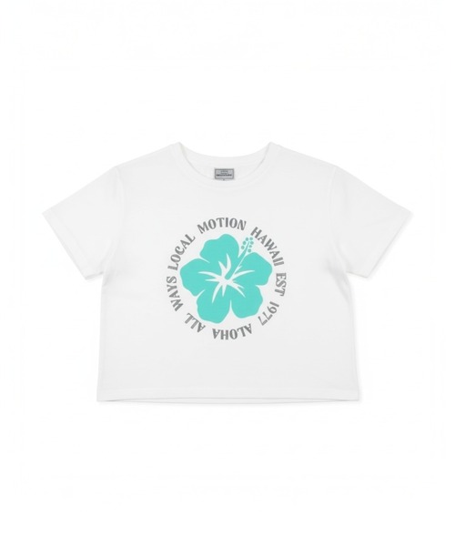 LOCALMOTION HAWAII（ローカルモーション　ハワイ）の「ｻｰﾌ＆ﾊﾜｲﾊｲﾋﾞｽｶｽｻｰｸﾙｽﾃｯﾁTｼｬﾂ（Tシャツ/カットソー・レディース・チャコールグレー/ホワイト・MEDIUM/LARGE）」の3枚目の写真