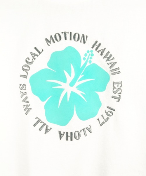 LOCALMOTION HAWAII（ローカルモーション　ハワイ）の「ｻｰﾌ＆ﾊﾜｲﾊｲﾋﾞｽｶｽｻｰｸﾙｽﾃｯﾁTｼｬﾂ（Tシャツ/カットソー・レディース・チャコールグレー/ホワイト・MEDIUM/LARGE）」の4枚目の写真