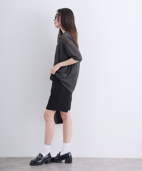 ElegChic(エレグシック)の「メッシュ編み5分袖ポロカーディガン(カーディガン/ボレロ・レディース・ブラック/グレー・4L/XL/M)」の14枚目の写真