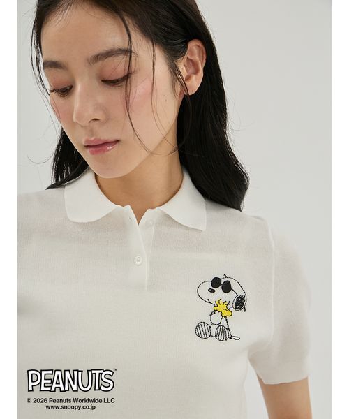 Mila Owen(ミラオーウェン)の「【PEANUTS】刺繍ポロニットトップス(ポロシャツ・レディース・グリーン/ピンク/その他/ホワイト・F)」の11枚目の写真