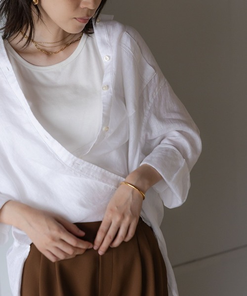 studio CLIP(スタディオクリップ)の「《ウタオ》リネンピコ刺しゅうシャツ(シャツ/ブラウス・レディース・ライトピンク/ブラック/その他1/ホワイト/その他2・X-LARGE/SMALL/LARGE/MEDIUM)」の2枚目の写真