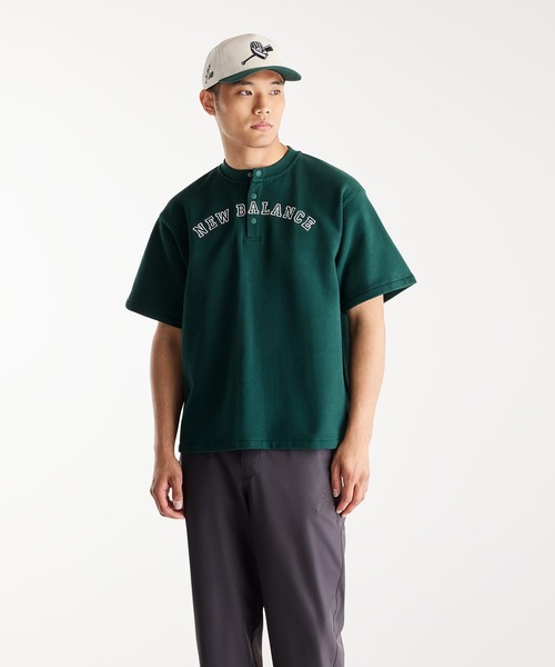 NEW BALANCE(ニューバランス)の「大谷翔平シグネチャーヘンリーネックショートスリーブTシャツ(Tシャツ/カットソー・メンズ・アイボリー/チャコールグレー/ダークグリーン・SMALL/MEDIUM/LARGE/X-LARGE/XX-LARGE/XXX-LARGE)」の3枚目の写真