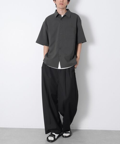CRAFT STANDARD BOUTIQUE(クラフトスタンダードブティック)の「接触冷感/吸水速乾/UVカット レギュラーカラー半袖シャツ(シャツ/ブラウス・メンズ・ブラック/チャコールグレー・M/L)」の8枚目の写真