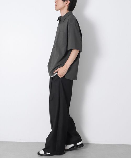 CRAFT STANDARD BOUTIQUE(クラフトスタンダードブティック)の「接触冷感/吸水速乾/UVカット レギュラーカラー半袖シャツ(シャツ/ブラウス・メンズ・ブラック/チャコールグレー・M/L)」の9枚目の写真