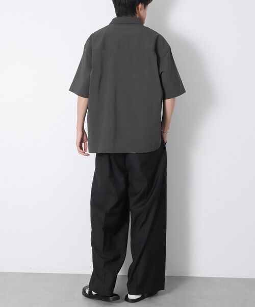 CRAFT STANDARD BOUTIQUE(クラフトスタンダードブティック)の「接触冷感/吸水速乾/UVカット レギュラーカラー半袖シャツ(シャツ/ブラウス・メンズ・ブラック/チャコールグレー・M/L)」の10枚目の写真