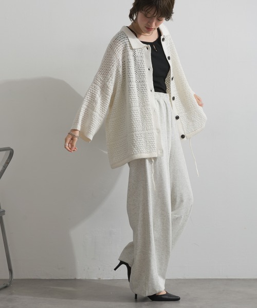 enhaut(アンオート)の「裏毛ケミカルパウダー加工 スウェット バレルレッグ パンツ(スウェットパンツ・レディース・オートミール/チャコールグレー/レッド・FREE)」の21枚目の写真