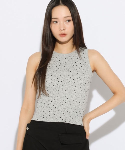 3.3 Field Trip (3.3フィールドトリップ)の「3.3 Field Trip/スターモチーフタンク(Tシャツ/カットソー・レディース・グレー/ネイビー/イエロー・FREE)」の1枚目の写真