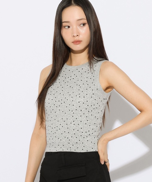 3.3 Field Trip (3.3フィールドトリップ)の「3.3 Field Trip/スターモチーフタンク(Tシャツ/カットソー・レディース・グレー/ネイビー/イエロー・FREE)」の19枚目の写真