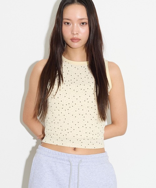 3.3 Field Trip (3.3フィールドトリップ)の「3.3 Field Trip/スターモチーフタンク(Tシャツ/カットソー・レディース・グレー/ネイビー/イエロー・FREE)」の4枚目の写真