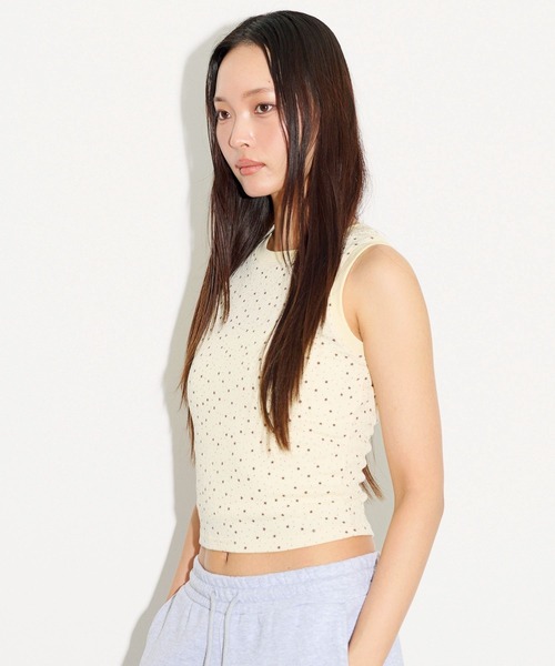 3.3 Field Trip (3.3フィールドトリップ)の「3.3 Field Trip/スターモチーフタンク(Tシャツ/カットソー・レディース・グレー/ネイビー/イエロー・FREE)」の5枚目の写真