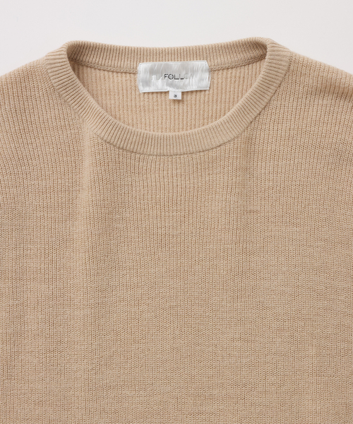 UNFOLLOW(アンフォロー)の「【FOLL / フォル】suvin cotton fine wool wardrobe sweater(ニット/セーター・メンズ・グレー/ベージュ・2/3)」の3枚目の写真
