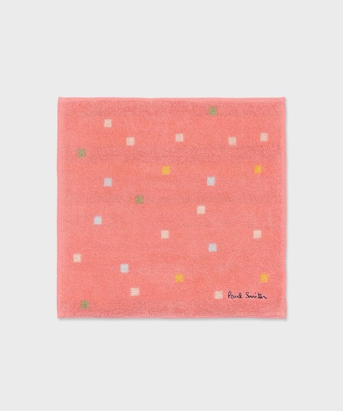 Paul Smith(ポールスミス)の「"Watercolor Squares" ハンカチ / 265635 THANKW(ハンカチ/ハンドタオル・レディース・ネイビー/ピンク・FREE)」の2枚目の写真