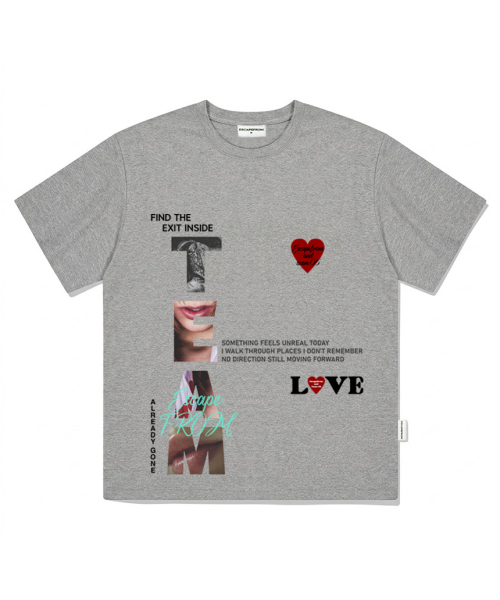 ESCAPEFROM(エスケープフロム)の「EXIT INSIDE プリントオーバーサイズ半袖Tシャツ グレー(Tシャツ/カットソー・レディース・その他・LARGE/MEDIUM/SMALL)」の2枚目の写真