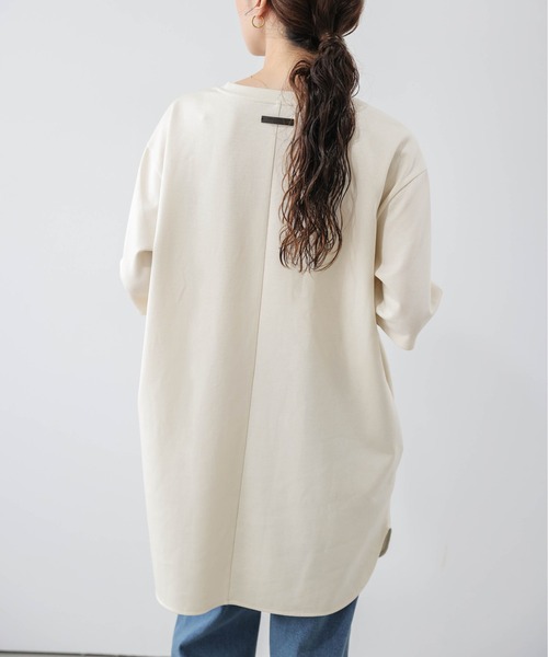 La-gemme（ラジェム）の「ラウンドヘム ロングTシャツ（Tシャツ/カットソー・レディース・ブラック/カーキブラウン/アイボリー・フリー）」の6枚目の写真