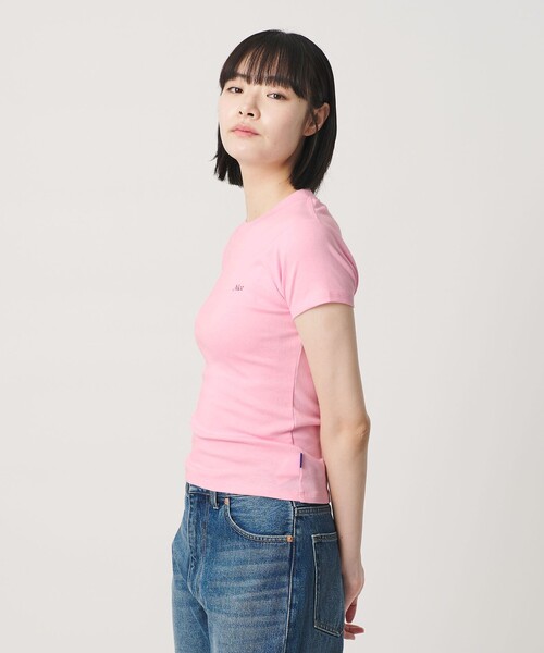 NICE WEATHER(ナイスウェザー)の「<NICE WEATHER>ロゴヘルシー Tシャツ(Tシャツ/カットソー・レディース・ホワイト/ライトピンク/ネイビー・M/S)」の6枚目の写真
