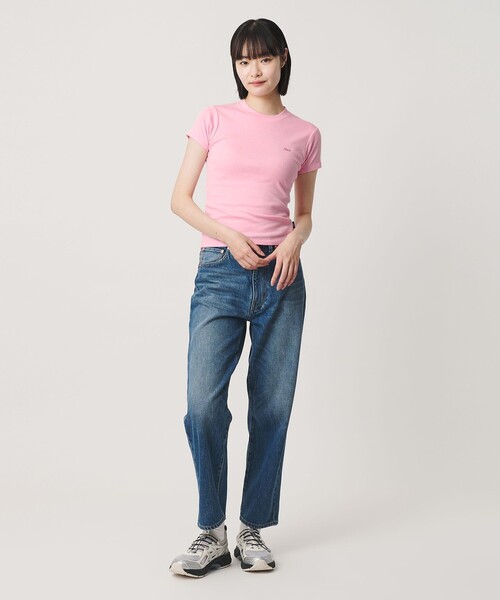 NICE WEATHER(ナイスウェザー)の「<NICE WEATHER>ロゴヘルシー Tシャツ(Tシャツ/カットソー・レディース・ホワイト/ライトピンク/ネイビー・M/S)」の7枚目の写真
