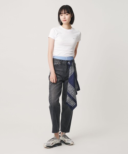 NICE WEATHER(ナイスウェザー)の「<NICE WEATHER>ロゴヘルシー Tシャツ(Tシャツ/カットソー・レディース・ホワイト/ライトピンク/ネイビー・M/S)」の9枚目の写真