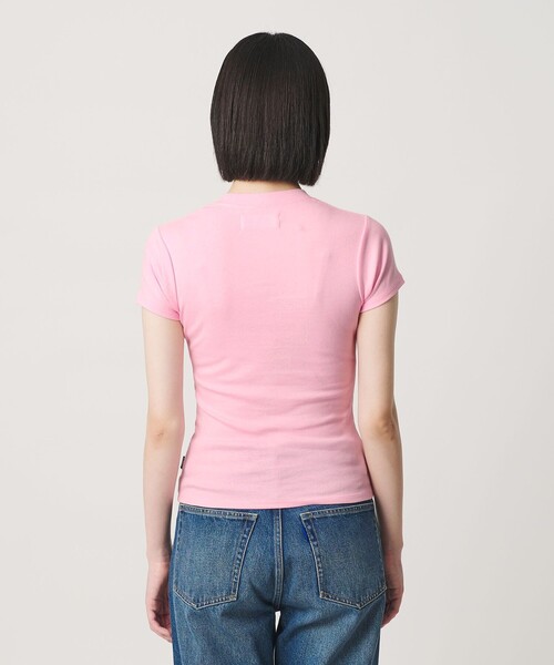 NICE WEATHER(ナイスウェザー)の「<NICE WEATHER>ロゴヘルシー Tシャツ(Tシャツ/カットソー・レディース・ホワイト/ライトピンク/ネイビー・M/S)」の15枚目の写真