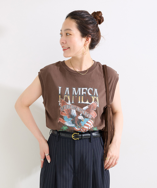 GOOD ROCK SPEED(グッドロックスピード)の「GOOD ROCK SPEED / グッドロックスピード GS ORIGINAL N/S Tshirt(Tシャツ/カットソー・レディース・ブラック/ブラウン・FREE)」の6枚目の写真