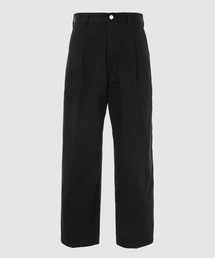COTTON SERGE PLAIN BAGGY PANTS