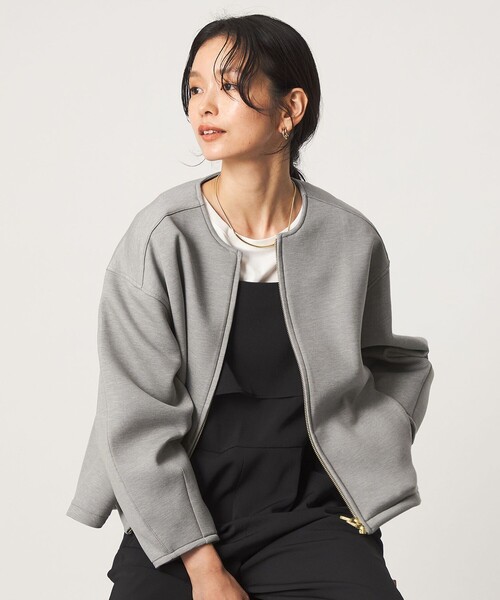 green label relaxing(グリーンレーベルリラクシング)の「ダンボール ノーカラー ブルゾン(ブルゾン・レディース・ブラック/モカ/グレー・FREE)」の18枚目の写真