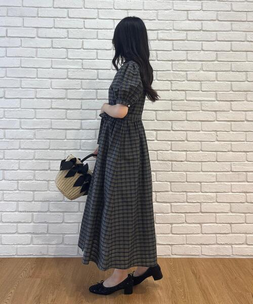 couture brooch（クチュールブローチ）の「【大人の甘辛バランス】チェック柄ワンピース（ワンピース・レディース・ダークブラウン系1/カーキ系1・40/38/42/36）」の21枚目の写真