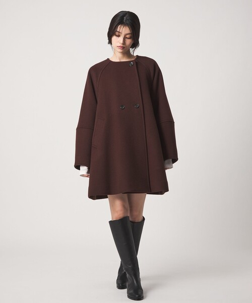 EMMEL REFINES（エメルリファインズ）の「＜EMMEL REFINES＞EM ノーカラー テントコート（ノーカラーコート・レディース・ダークグレー/ダークブラウン・M/S）」の19枚目の写真