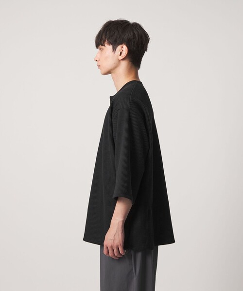 CITEN（シテン）の「＜CITEN＞ヘンリーネックワッフルヒュージT（Tシャツ/カットソー・メンズ・ホワイト/ブラック・L/M）」の8枚目の写真