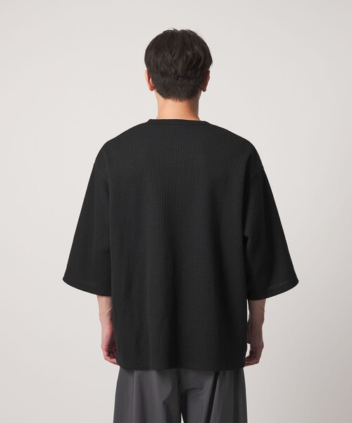 CITEN（シテン）の「＜CITEN＞ヘンリーネックワッフルヒュージT（Tシャツ/カットソー・メンズ・ホワイト/ブラック・L/M）」の9枚目の写真