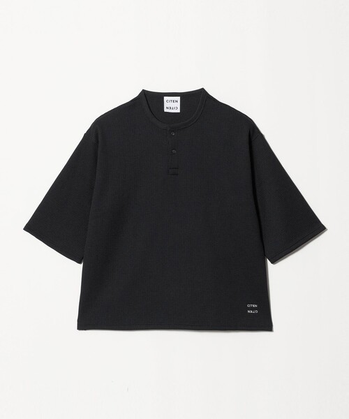 CITEN（シテン）の「＜CITEN＞ヘンリーネックワッフルヒュージT（Tシャツ/カットソー・メンズ・ホワイト/ブラック・L/M）」の10枚目の写真
