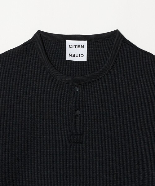 CITEN（シテン）の「＜CITEN＞ヘンリーネックワッフルヒュージT（Tシャツ/カットソー・メンズ・ホワイト/ブラック・L/M）」の12枚目の写真