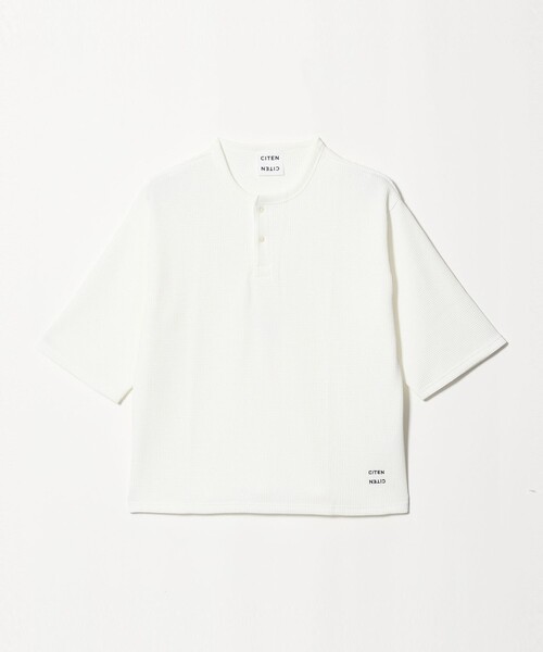 CITEN（シテン）の「＜CITEN＞ヘンリーネックワッフルヒュージT（Tシャツ/カットソー・メンズ・ホワイト/ブラック・L/M）」の17枚目の写真