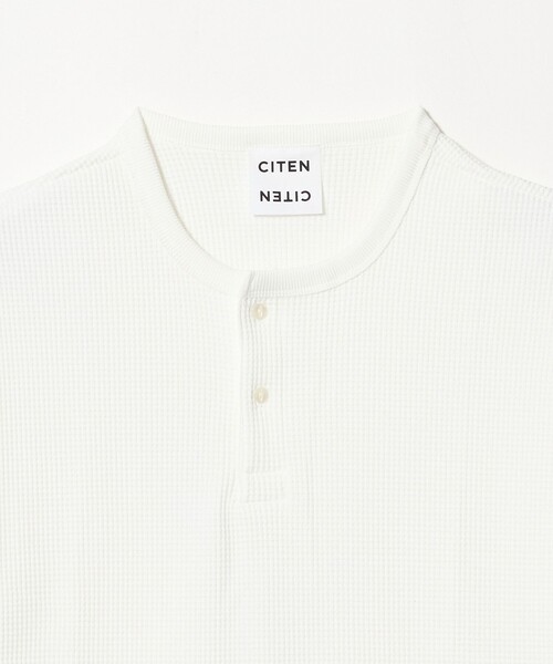 CITEN（シテン）の「＜CITEN＞ヘンリーネックワッフルヒュージT（Tシャツ/カットソー・メンズ・ホワイト/ブラック・L/M）」の18枚目の写真