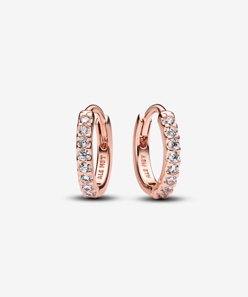 PANDORA(パンドラ)の「スパークリング ハギ― フープピアス(ピアス(両耳用)・レディース・ピンクゴールド・FREE)」の1枚目の写真