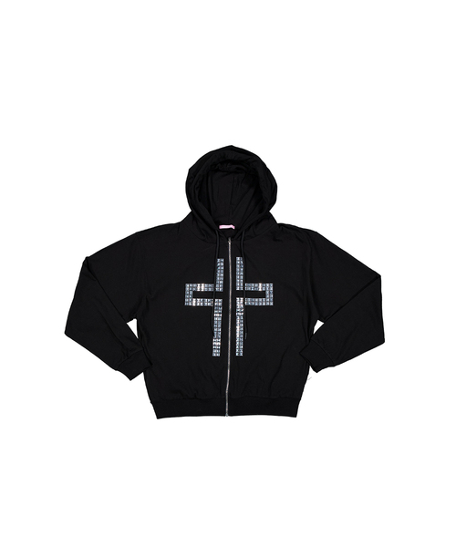 WAVEGIRL（ウェーブガール）の「Saint Zip Hoodie (3color)（パーカー・レディース・ライトグレー/ブラック/ライトグリーン・FREE）」の2枚目の写真