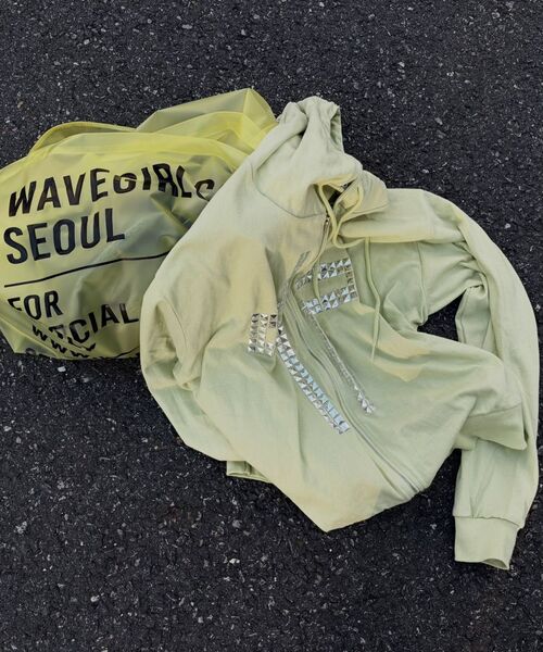 WAVEGIRL（ウェーブガール）の「Saint Zip Hoodie (3color)（パーカー・レディース・ライトグレー/ブラック/ライトグリーン・FREE）」の13枚目の写真