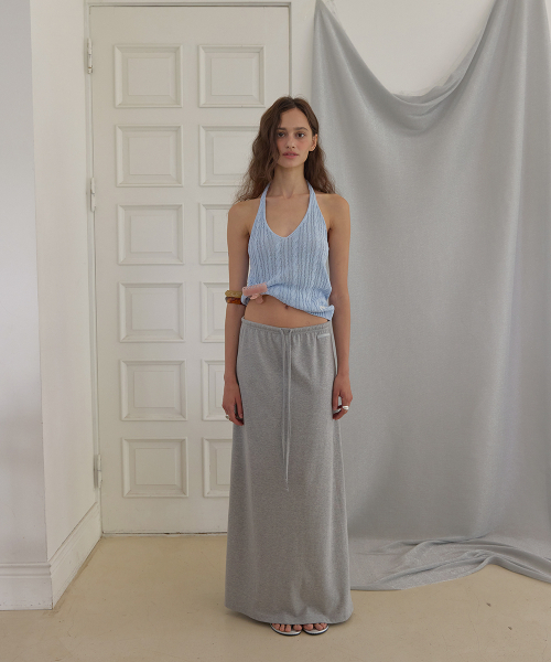 APPAREL ARCHIVE（アパレルアーカイブ）の「Softie maxi banding skirt - Gray（スカート・レディース・ライトグレー・FREE）」の4枚目の写真