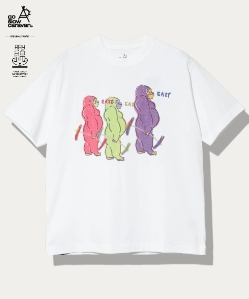 go slow caravan(ゴースローキャラバン)の「RAY綿 G/D ゴリゴリゴリラ TEE(Tシャツ/カットソー・メンズ・ブラック系その他2/ホワイト・MEDIUM/LARGE/X-LARGE)」の2枚目の写真