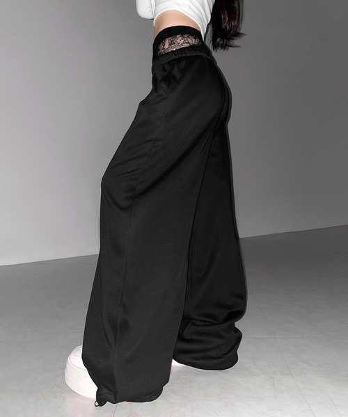 me+em select(ミームセレクト)の「【 2color 】ウエストレースレイヤードスウェットパンツ / waist lace layered sweat pants(スウェットパンツ・レディース・ホワイト/ブラック・FREE)」の21枚目の写真