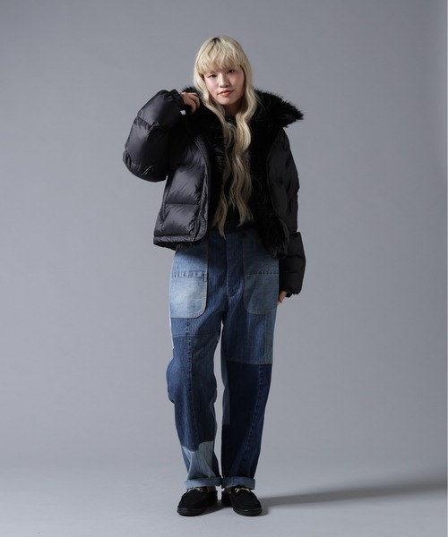 BEAVER(ビーバー)の「B omnivore/ビーオムニボー NYLON FUR STAND BLOUSON(ブルゾン・レディース・ブラック/ブラウン/オフホワイト・FREE)」の11枚目の写真
