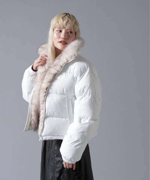 BEAVER(ビーバー)の「B omnivore/ビーオムニボー NYLON FUR STAND BLOUSON(ブルゾン・レディース・ブラック/ブラウン/オフホワイト・FREE)」の17枚目の写真