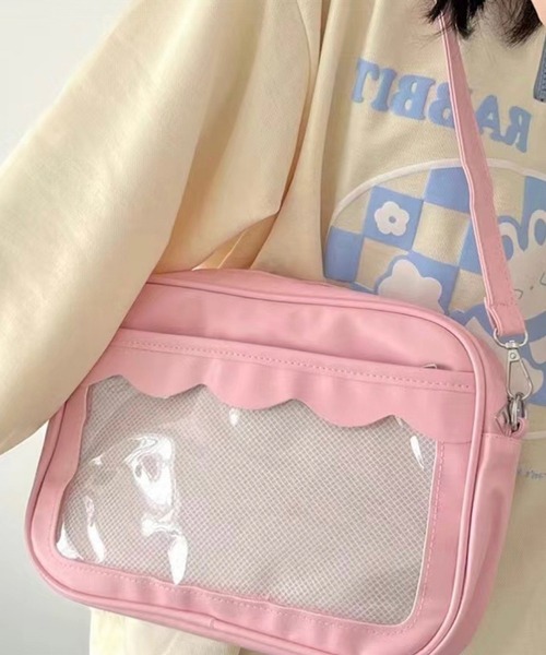 VIBGYOR（ヴィブジョー）の「oshipic/推し活 クリアショルダーバッグ 痛バッグ 痛バ ディスプレイバッグ 缶バッジバッグ トレカバッグ S0068（ショルダーバッグ・レディース・ホワイト/ブラック/レッド/ピンク・FREE）」の3枚目の写真