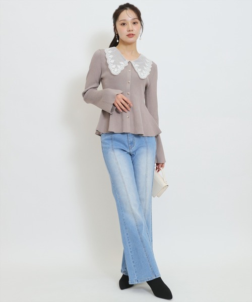 WILLSELECTION(ウィルセレクション)の「センターシームフレアデニムパンツ(デニムパンツ・レディース・ブルー/ネイビー・SMALL/MEDIUM)」の8枚目の写真
