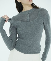 BUTTON CARDIGAN TANK SET