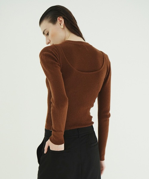 CLANE(クラネ)の「BUTTON CARDIGAN TANK SET(カーディガン/ボレロ・レディース・レッド/アイボリー/ブラウン/グレー・1/2)」の22枚目の写真