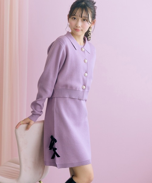 marun(マルン)の「<大きいサイズ>ジャガードニットショート丈ワンピース marun(ワンピース・レディース・ブラック/ピンク系・L/LL/5L/4L/3L)」の20枚目の写真